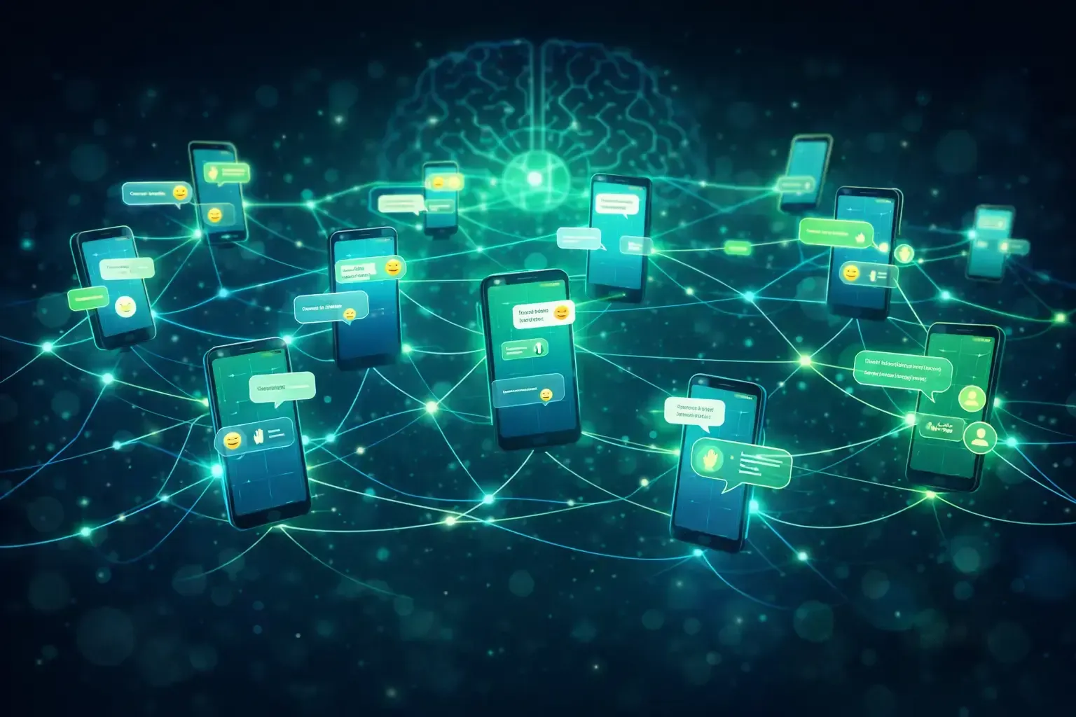 Jaringan AI WhatsApp - Percakapan dan koneksi alami yang disimulasikan