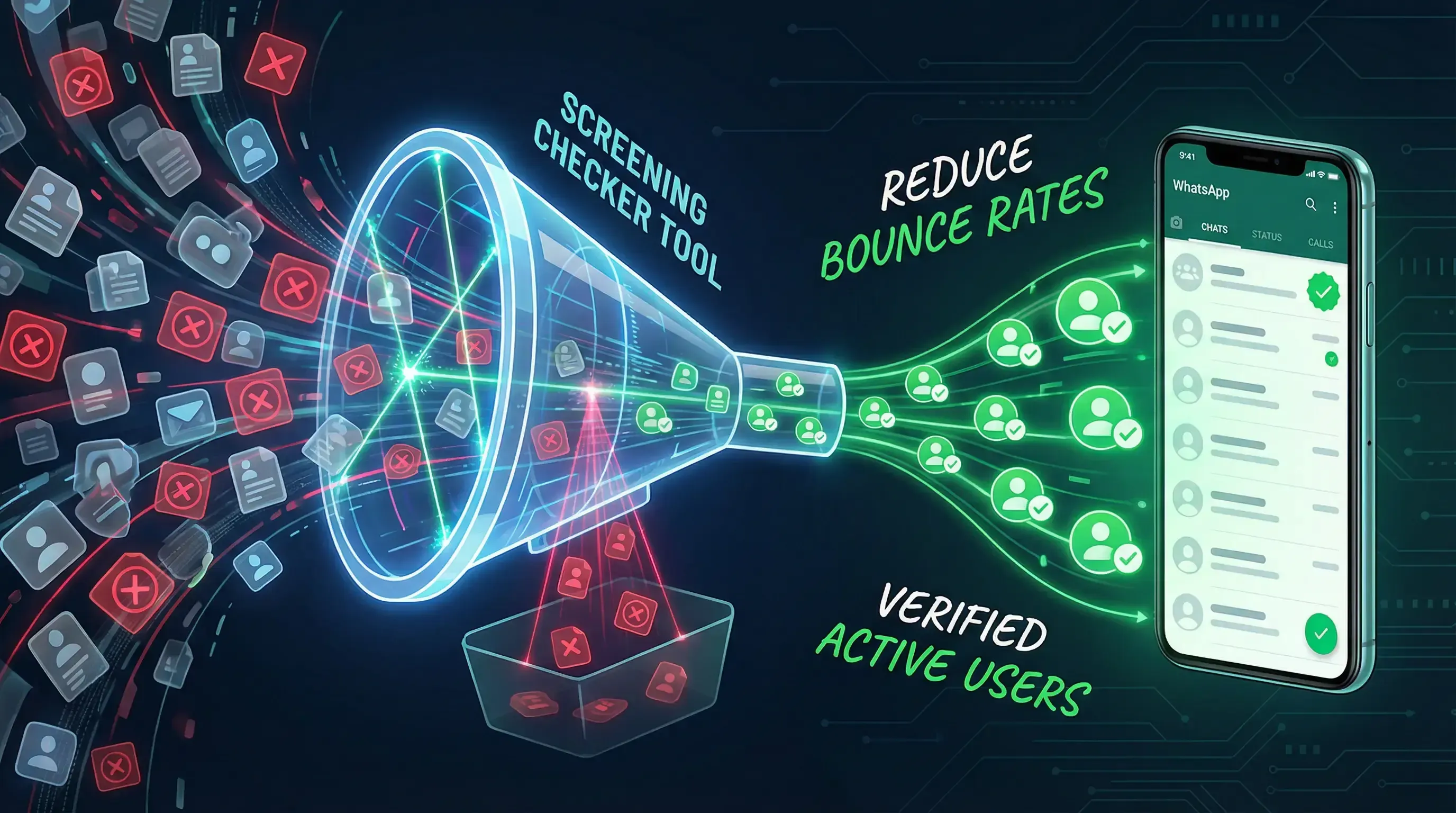 Herramienta de verificación de selección de WhatsApp - Filtrar contactos inválidos para reducir tasas de rebote